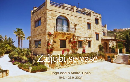 Oddih na otoku Gozo, Malta z vadbami vinyasa joge in senzualne joge, ki je v tujini že pravi hit! V podeželski vili z velikim bazenom!
